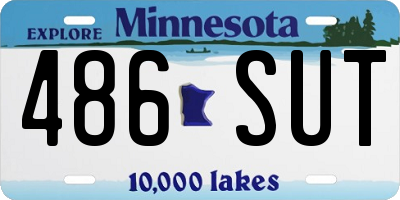 MN license plate 486SUT