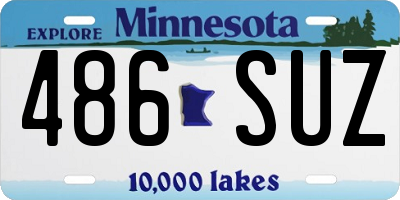 MN license plate 486SUZ