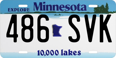 MN license plate 486SVK