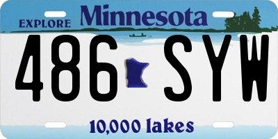 MN license plate 486SYW