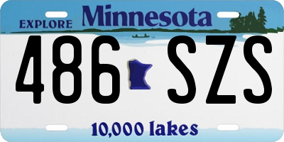MN license plate 486SZS