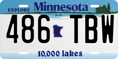MN license plate 486TBW