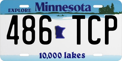 MN license plate 486TCP