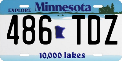 MN license plate 486TDZ