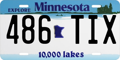 MN license plate 486TIX