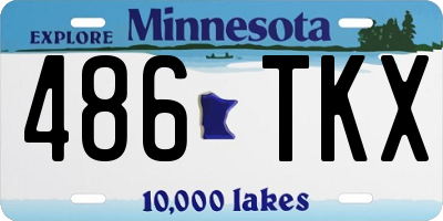 MN license plate 486TKX