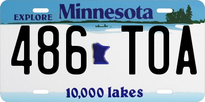 MN license plate 486TOA