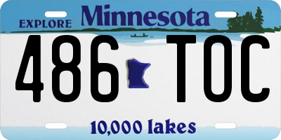 MN license plate 486TOC