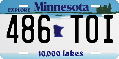 MN license plate 486TOI