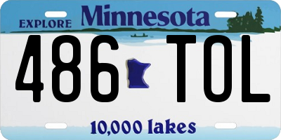 MN license plate 486TOL