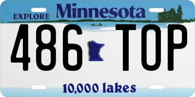MN license plate 486TOP