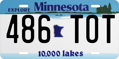 MN license plate 486TOT