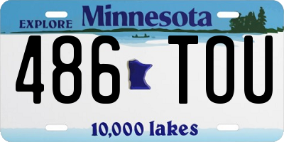 MN license plate 486TOU