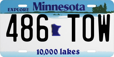 MN license plate 486TOW