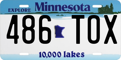 MN license plate 486TOX