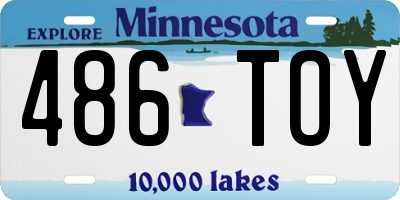 MN license plate 486TOY