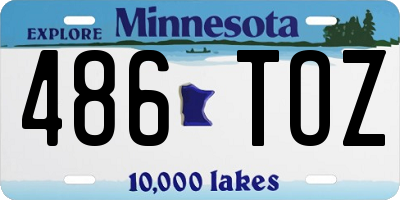 MN license plate 486TOZ