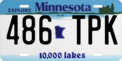 MN license plate 486TPK