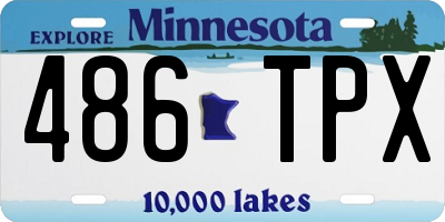 MN license plate 486TPX
