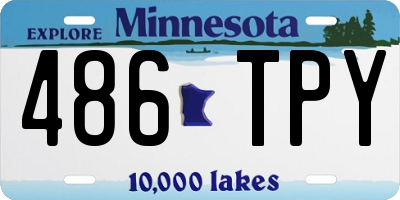 MN license plate 486TPY