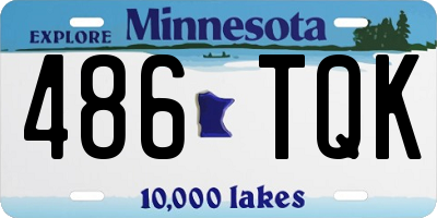 MN license plate 486TQK