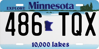 MN license plate 486TQX