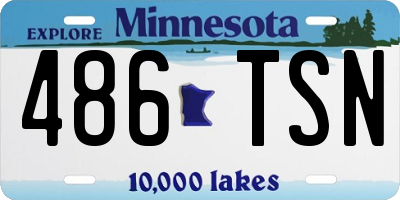 MN license plate 486TSN