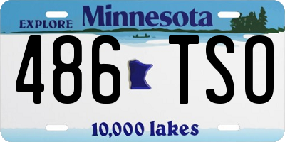 MN license plate 486TSO