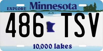 MN license plate 486TSV