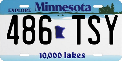 MN license plate 486TSY