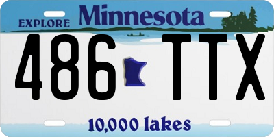 MN license plate 486TTX