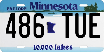 MN license plate 486TUE