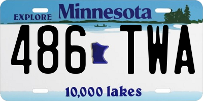 MN license plate 486TWA