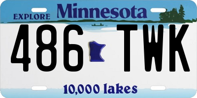 MN license plate 486TWK