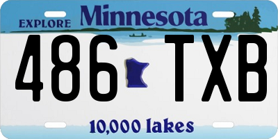 MN license plate 486TXB