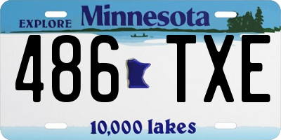 MN license plate 486TXE