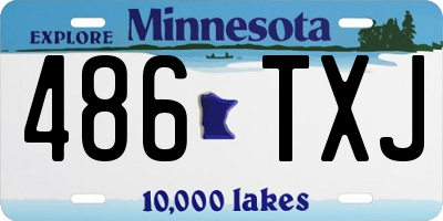 MN license plate 486TXJ
