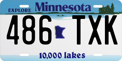 MN license plate 486TXK