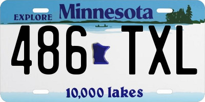 MN license plate 486TXL