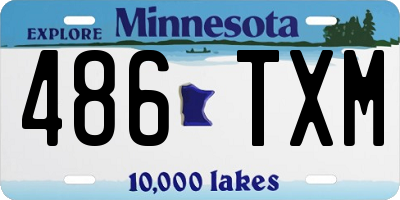 MN license plate 486TXM