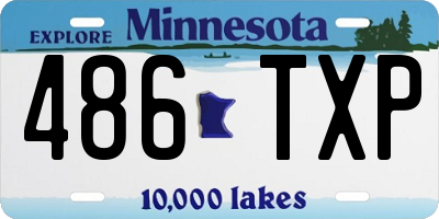MN license plate 486TXP