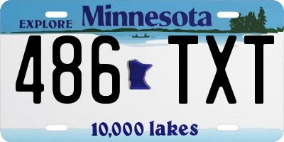 MN license plate 486TXT