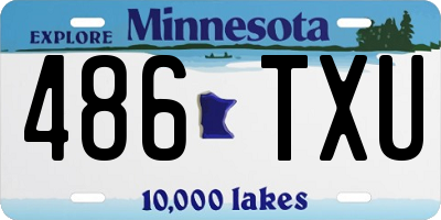 MN license plate 486TXU