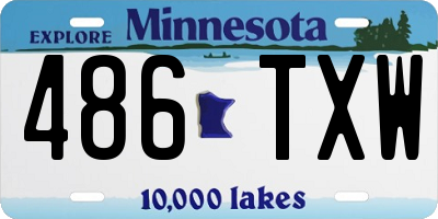 MN license plate 486TXW