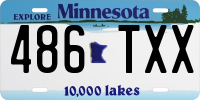 MN license plate 486TXX