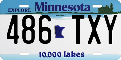 MN license plate 486TXY
