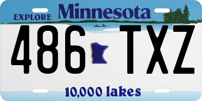 MN license plate 486TXZ