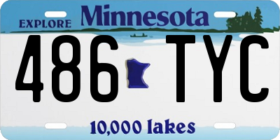 MN license plate 486TYC