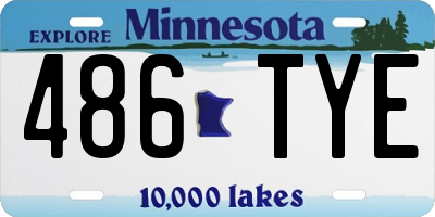 MN license plate 486TYE