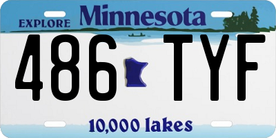 MN license plate 486TYF